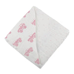 Newcastle Classics Bamboo Blanket with Pink Monster Trucks and Polka Dots for Baby Girls - 