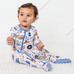 Soft Bamboo Dual Zipper Footie Pajamas with Mitts by Bestaroo