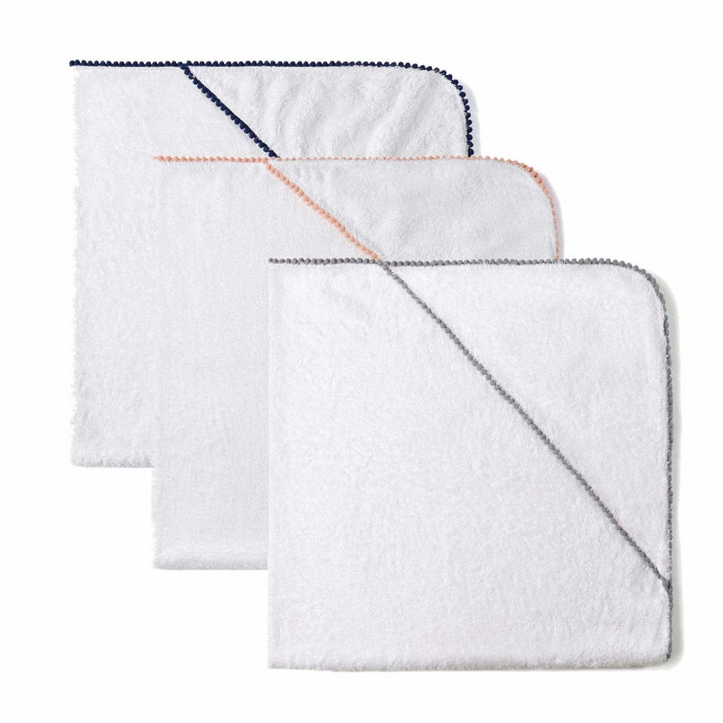 Bamboo Cotton Pom Pom Hooded Towel - Everetts Place: Online Boutique - bath towels