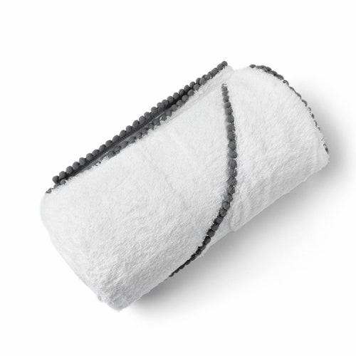 Bamboo Cotton Pom Pom Hooded Towel - Everetts Place: Online Boutique - bath towels