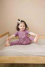 Little Joy Co. Bamboo Henley Romper For Babies Short Sleeve Snaps - Everetts Place Boutique - 