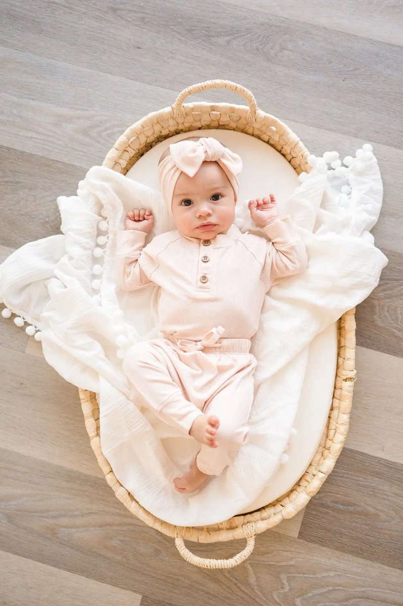 Harp Angel Boutique Bamboo Jogger Pants with Soft Ribbed Fabric for Comfortable Kids - 