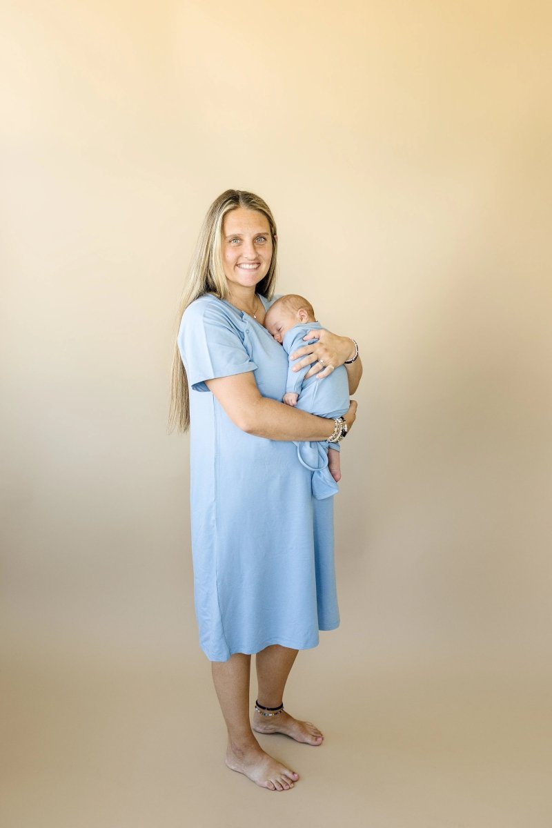 Little Joy Co. Bamboo Labor And Delivery Gown For Nursing And Skin To Skin - Everetts Place Boutique - 