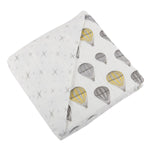 Newcastle Classics Bamboo Muslin Blanket with Hot Air Balloon Design for Newborns and Infants - 