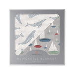 Newcastle Classics Bamboo Muslin Blanket with Whale and Sailboat Design for Kids - 