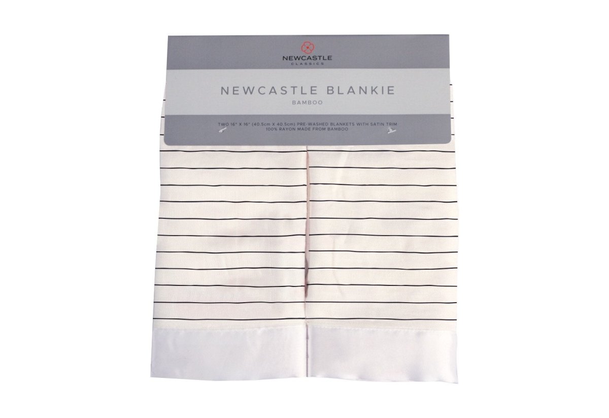 Newcastle Classics Bamboo Muslin Security Blankie with Pencil Stripe Design for Kids - 