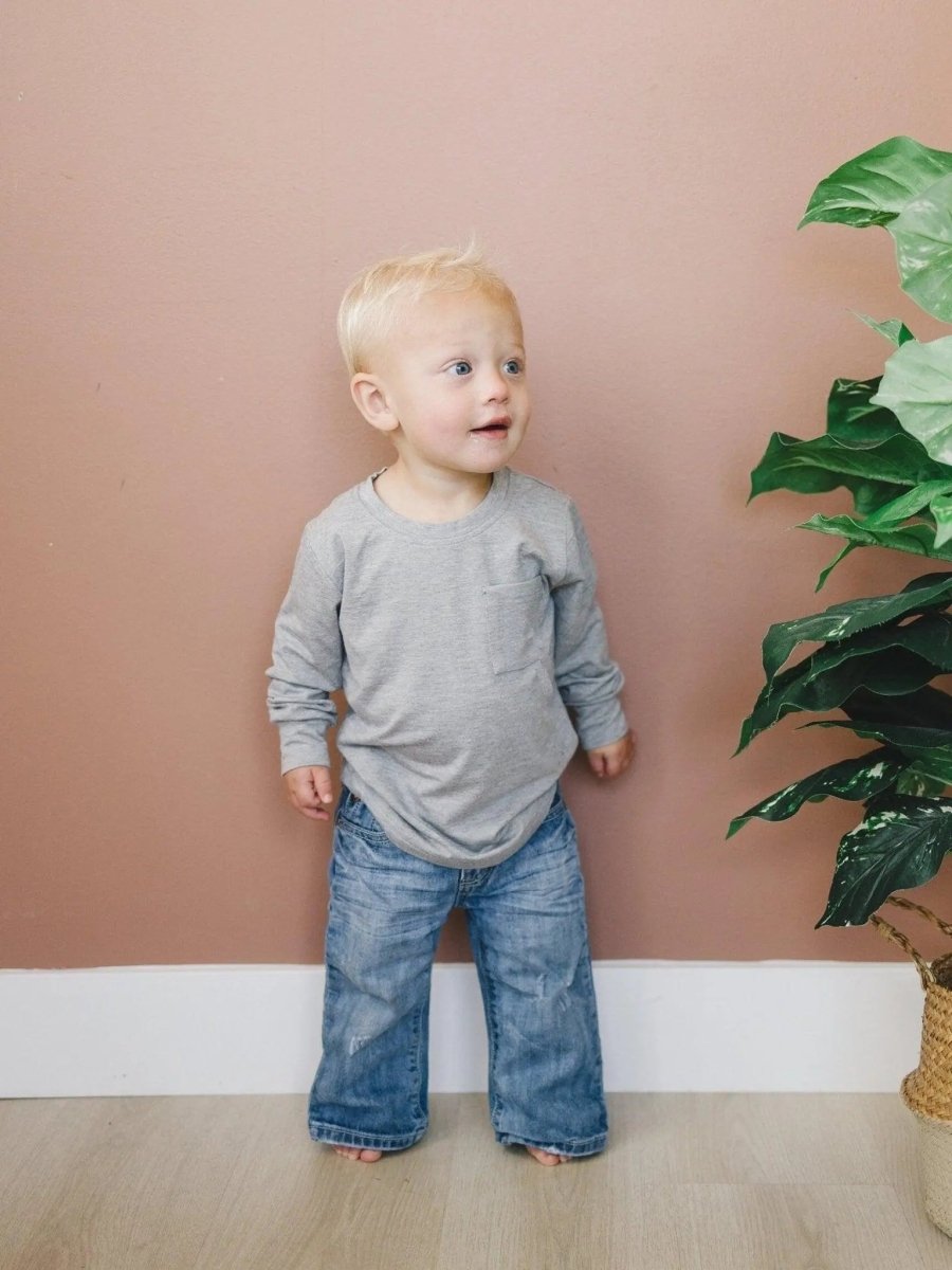 Little Joy Co. Bamboo Pocket Tee Long Sleeve Baby And Toddler Six Colors - Everetts Place Boutique - 