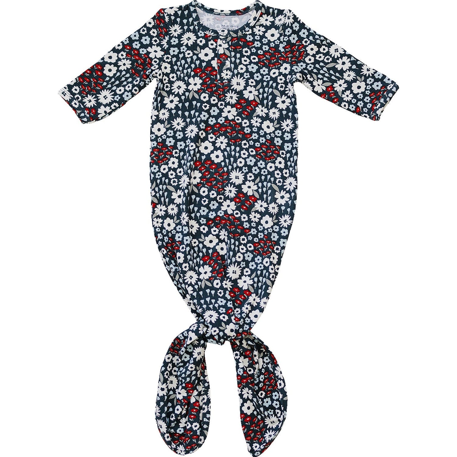 Mebie Baby Bamboo Rayon Americana Floral Knot Gown For Baby Size 0 To 3 - 