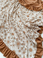 Harp Angel Boutique Bamboo Reversible Blanket with Floral Design for Cozy Toddlers - 