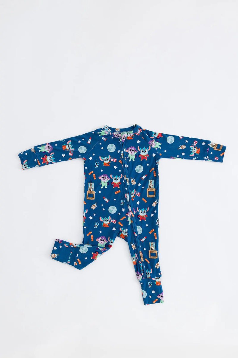 Charlie Lou Baby Bamboo Rompee Chip Chilla Baby Romper Convertible Cuffs - Everetts Place Boutique - 