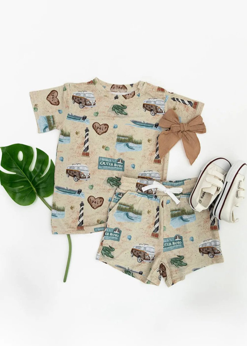 Charlie Lou Baby Bamboo Shortie Set Outer Banks By Charlie Lou Baby Kids - 