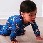 Bestaroo Bamboo Soccer Ball Print Baby Footie With Foot Grips And Mittens - 