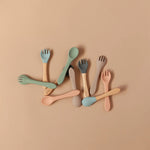 Eizzy Baby Bamboo Spoon and Fork Set (Dark Grey) - 