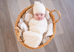 Harp Angel Boutique Bamboo Stretch Swaddle Cream with Soft Breathable Fabric for Newborns - 