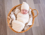 Harp Angel Boutique Bamboo Stretch Swaddle Cream with Soft Breathable Fabric for Newborns - 