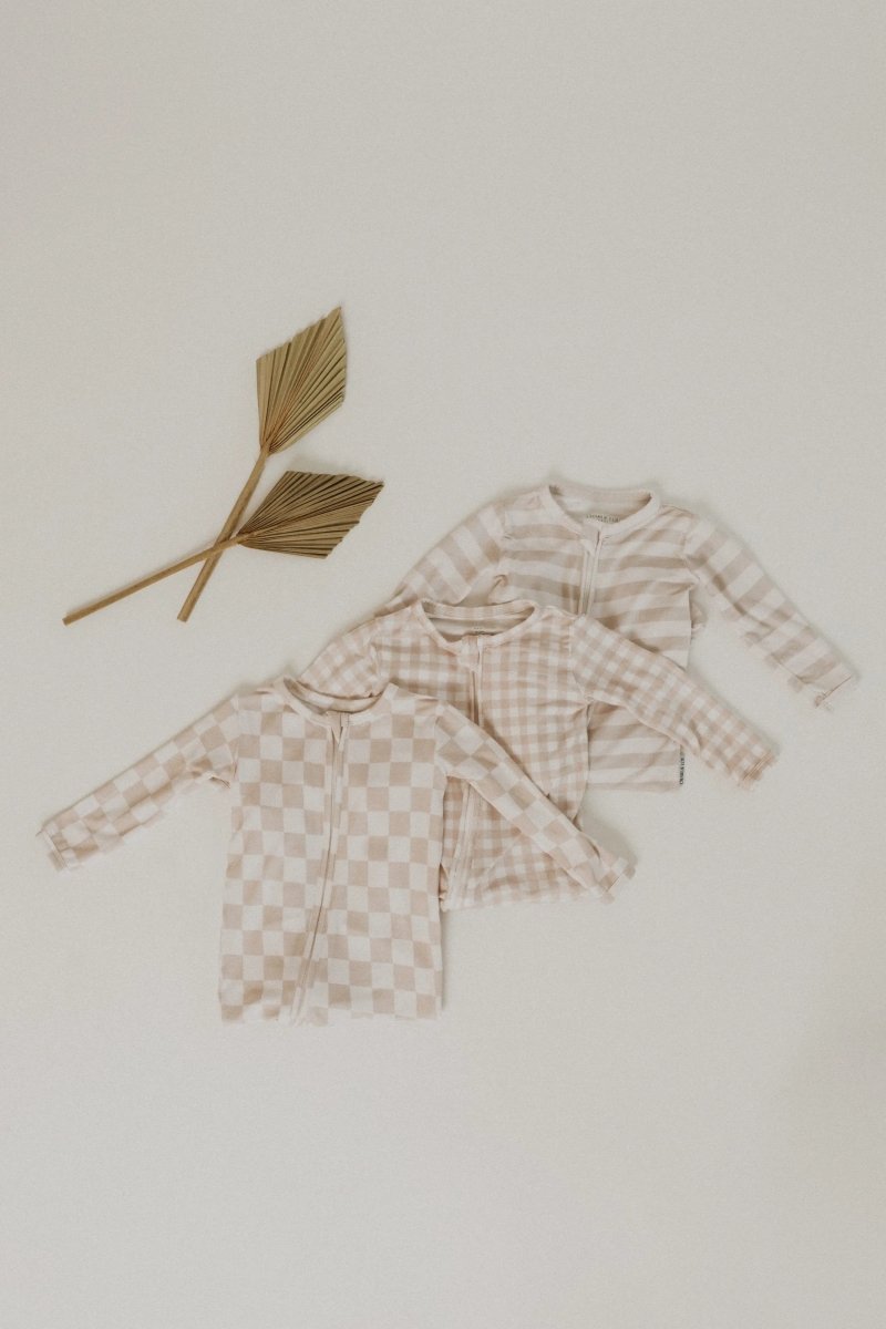 Charlie Lou Baby Bamboo Striped Footie Romper With Double Zipper For Babies - Everetts Place Boutique - 