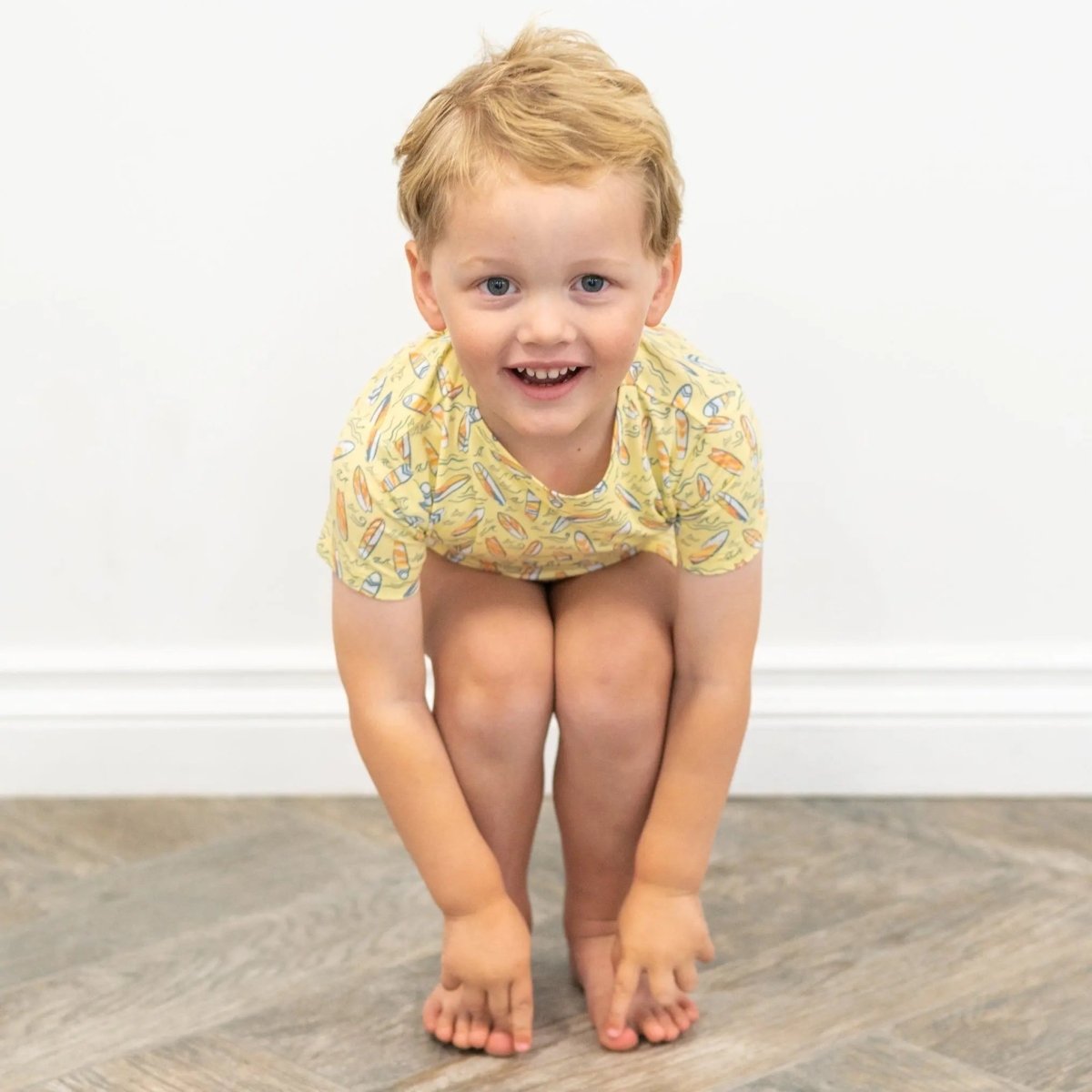 Sweet Bamboo Bamboo Surfboard Waves Pajama Set for Summer Comfort for Kids - 