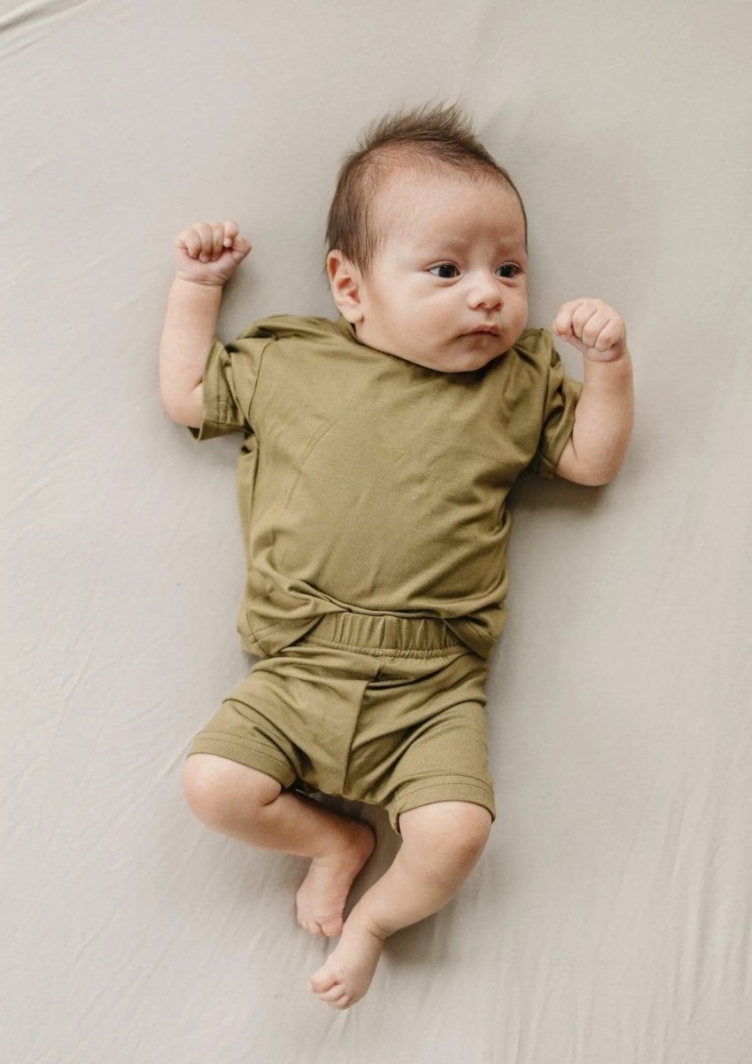 Little Joy Co. Bamboo Tee and Bike Shorts Set Sold Separates for Mix - Everetts Place Boutique - 