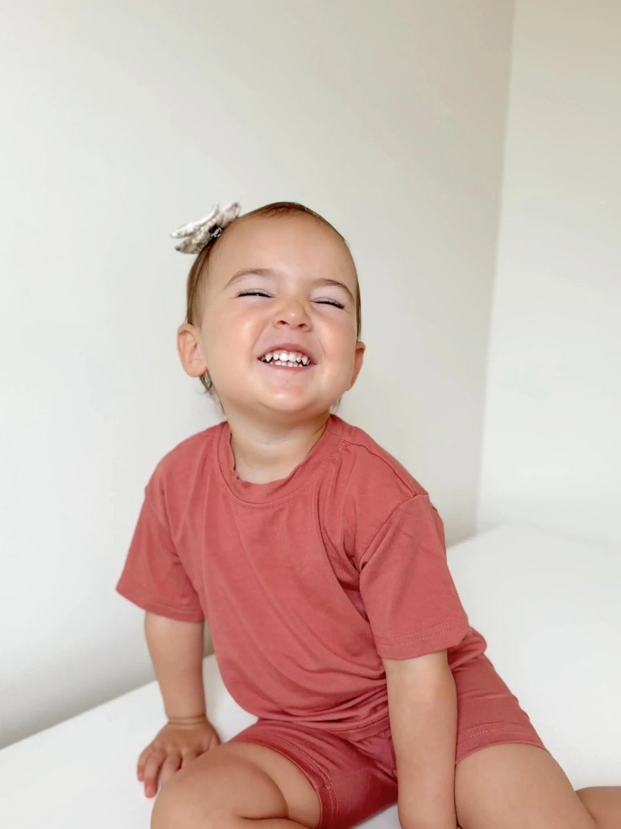 Little Joy Co. Bamboo Tee and Bike Shorts Set Sold Separates for Mix - Everetts Place Boutique - 