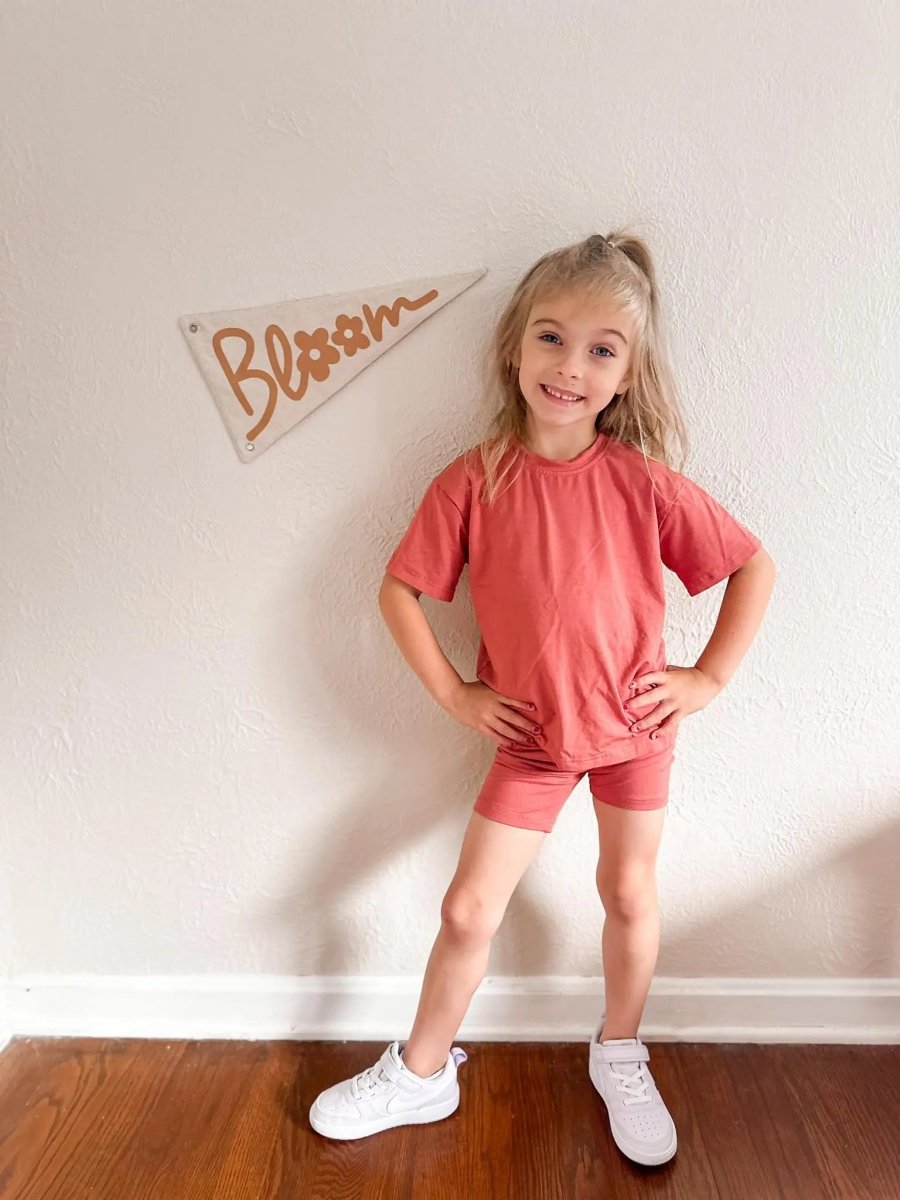 Little Joy Co. Bamboo Tee and Bike Shorts Set Sold Separates for Mix - Everetts Place Boutique - 