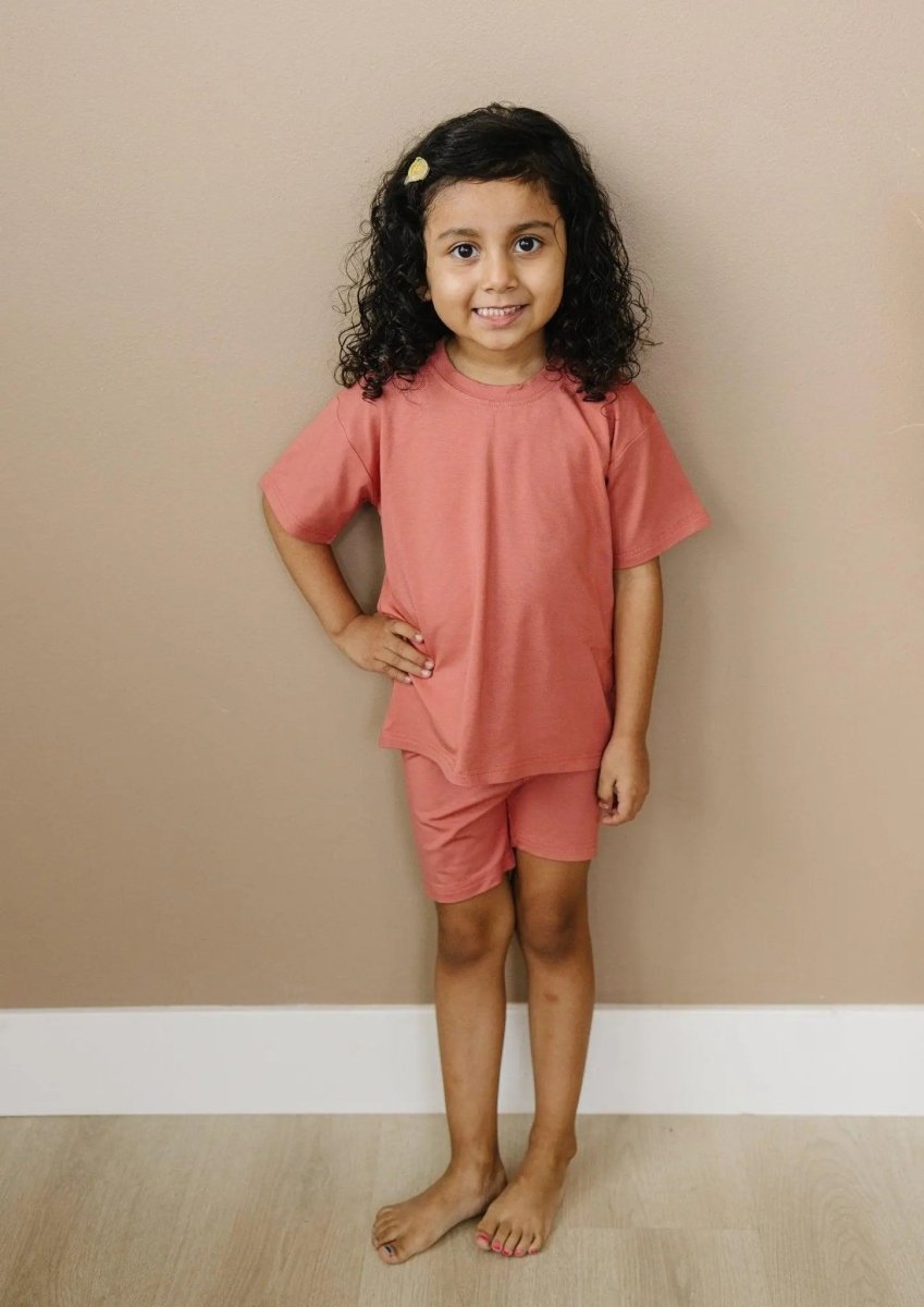 Little Joy Co. Bamboo Tee and Bike Shorts Set Sold Separates for Mix - Everetts Place Boutique - 