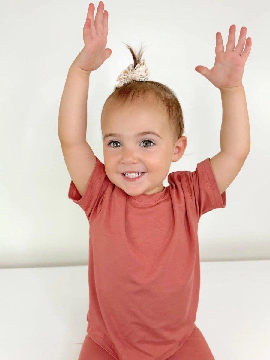 Little Joy Co. Bamboo Tee and Bike Shorts Set Sold Separates for Mix - Everetts Place Boutique - 