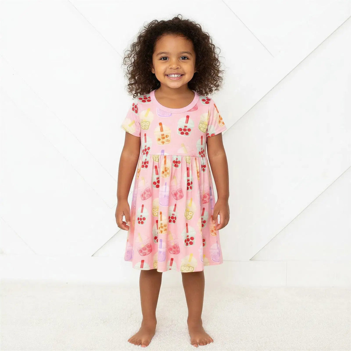 Bestaroo Bamboo Toddler Dress With Short Sleeves Bestaroo Soft - 