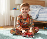 Bamboo Two Piece Pajama Set, Blazing Firefighter Dalmatian - Child, Smile, Toddler, Baby & Toddler Clothing, Blond | Everetts Place