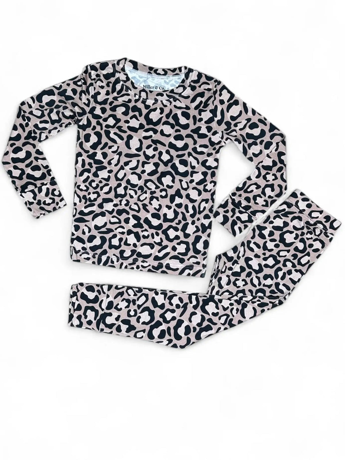 Miller & Co. Bamboo Two Piece Pajama Set, Leopard - 