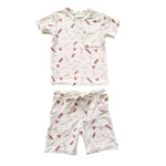 Harp Angel Boutique Bamboo Two Piece Short Set with Functional Pockets for Summer Comfort - 