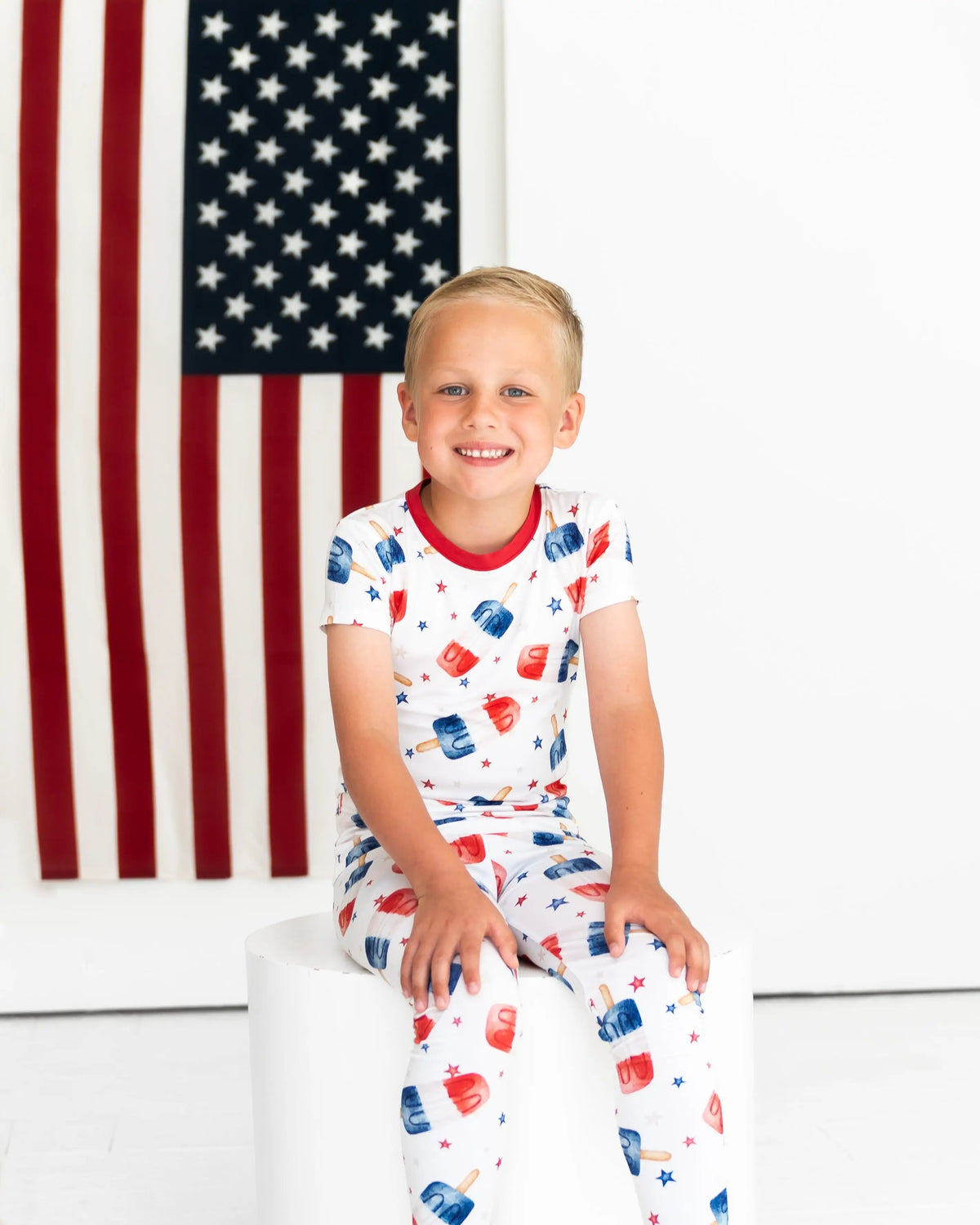 Hugga Babies Bamboo Two Piece Toddler Pajama Set Red White And Snooze Short Sleeve - 