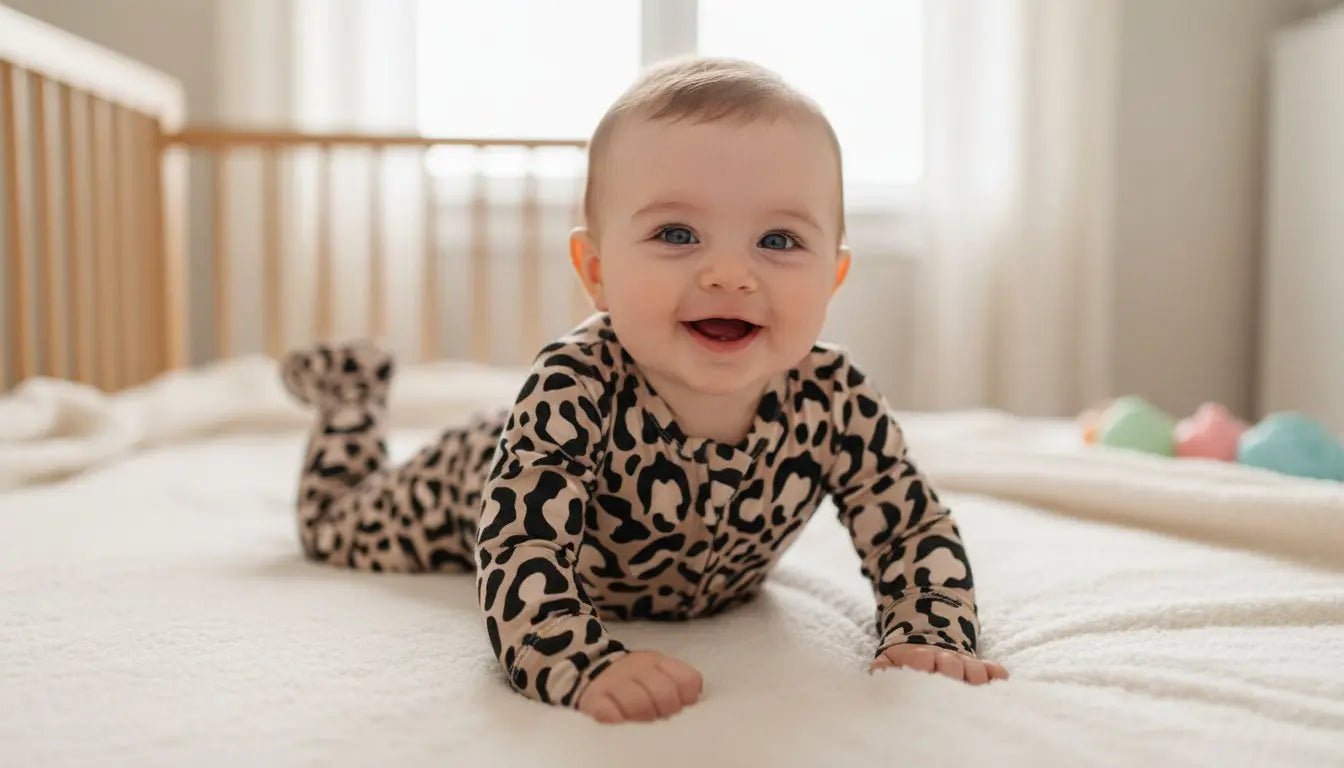 Bamboo Zipper Footie, Leopard - Head, Baby & Toddler Clothing, Skin, Child, Eye | Everetts Place