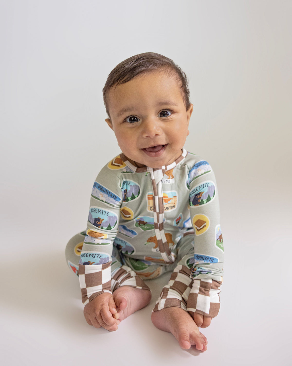 My First A National Park: Baby Bamboo Zip Onesie by Rayn’s Tiny Stitches