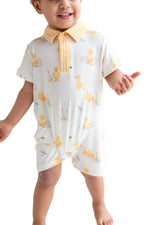 Baby Boys Striped Collar Bamboo Onesie | My First Waddle by Rayn’s Tiny Stitches