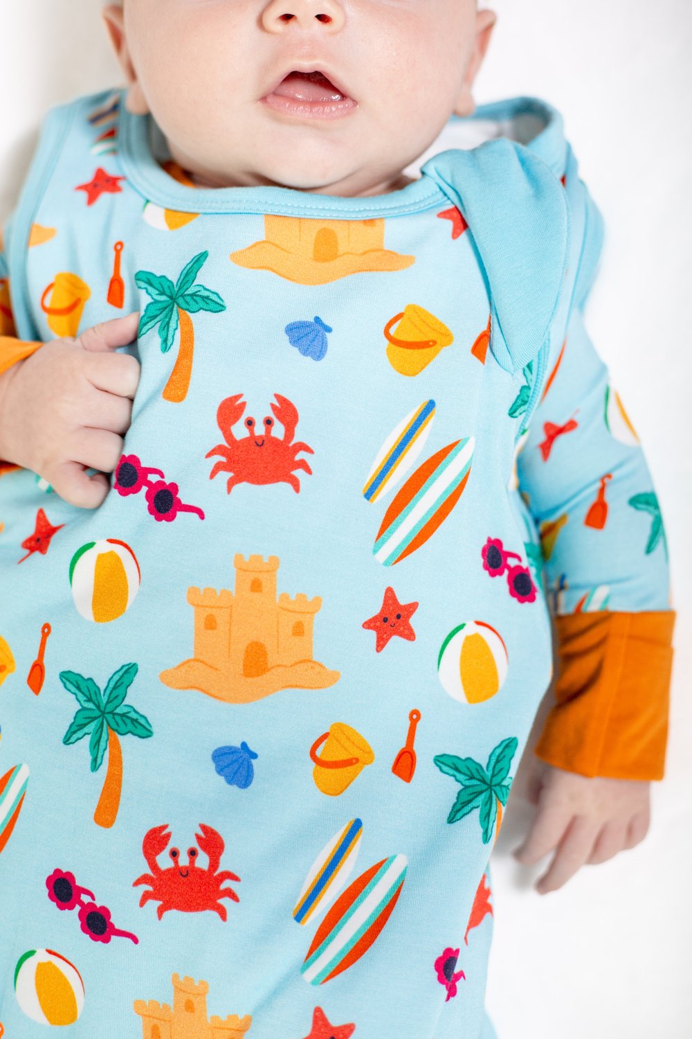 My First Beach Day: Beach Baby Sleep Sack | Soft Breathable Wearable Blanket by Rayn’s Tiny Stitches