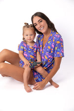 Women’s Purple Space Dinosaur Bamboo Mommy & Me Pajamas by Rayn’s Tiny Stitches