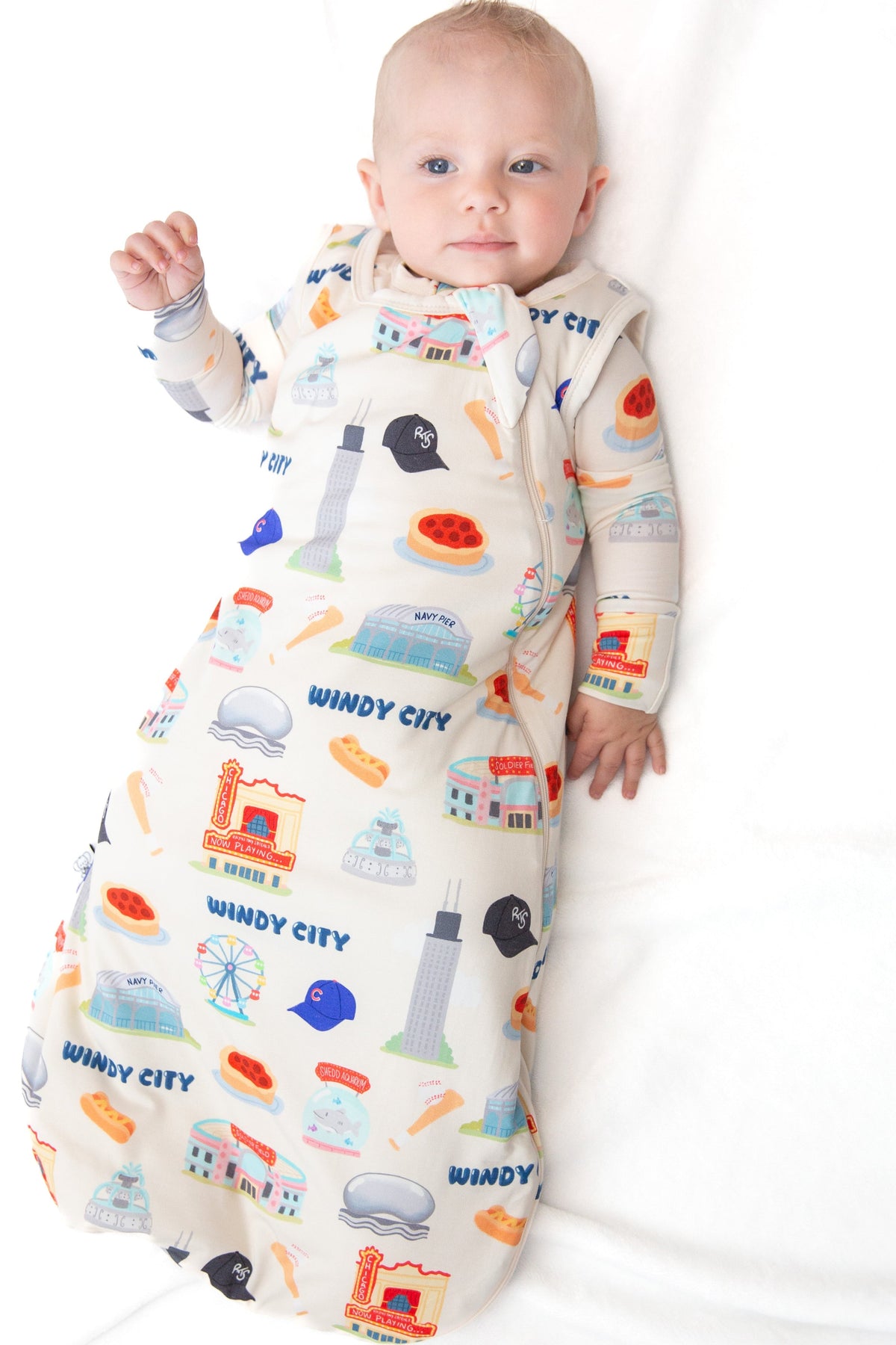 My First Windy City Bamboo Sleep Sack | Limited Edition Chicago Baby Sleep Bag by Rayn’s Tiny Stitches