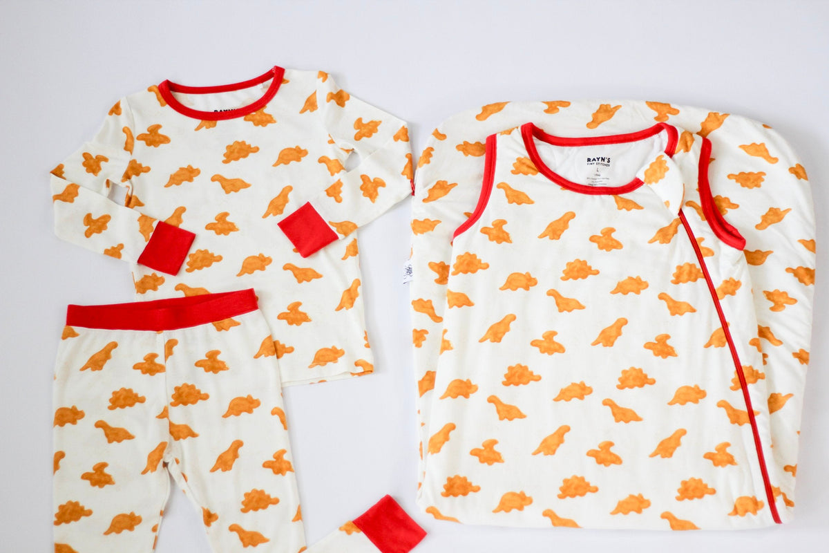 My First Roar Dinosaur Chicken Nugget Bamboo Pajamas | Kids 18M–5T by Rayn’s Tiny Stitches