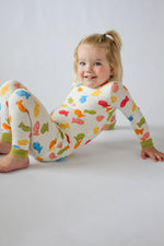 My First Snack Bamboo Pajamas – Green & Pink Lining Toddler PJs by Rayn’s Tiny Stitches
