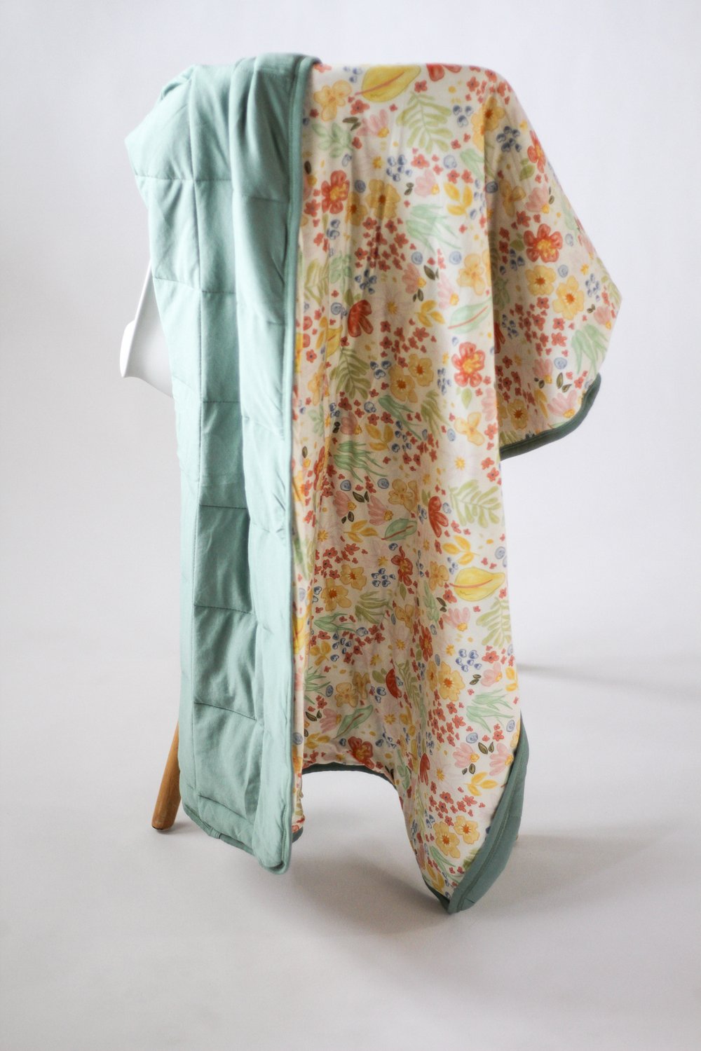 My First Flower Bamboo Toddler Blanket | Soft Flower Print Baby Blanket by Rayn’s Tiny Stitches