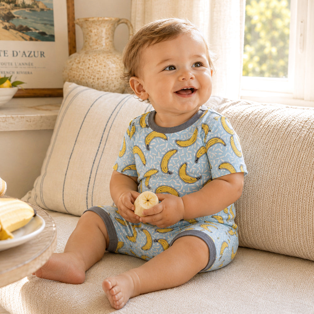 Banana Split Soft Bamboo Shorty Romper for Baby Boys - Baby & Toddler Clothing, Child, Toddler, Blond, Baby Products | Everetts Place
