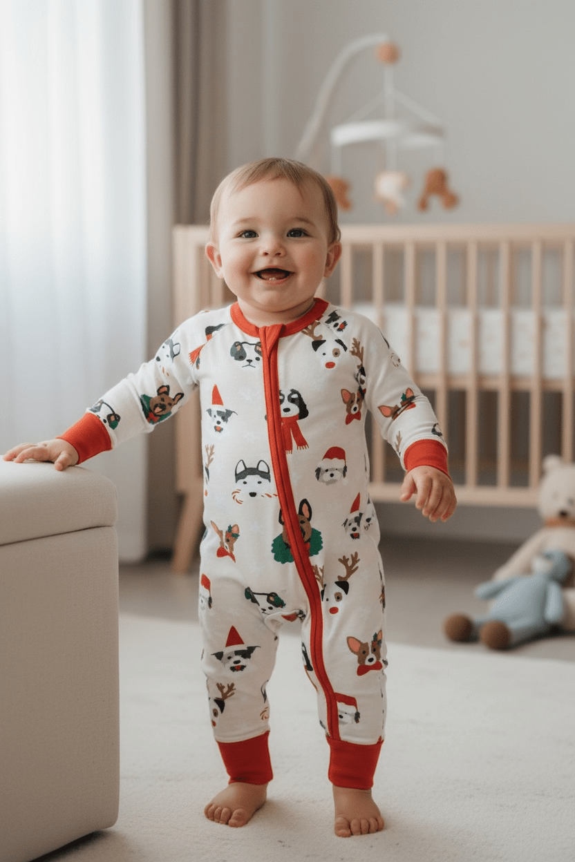 Dreamlet Bark The Halls (Convertible Zip Footies) - 