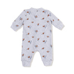 Angel Dear Baseball Collar Romper With Front Placket For All Day Comfort - 