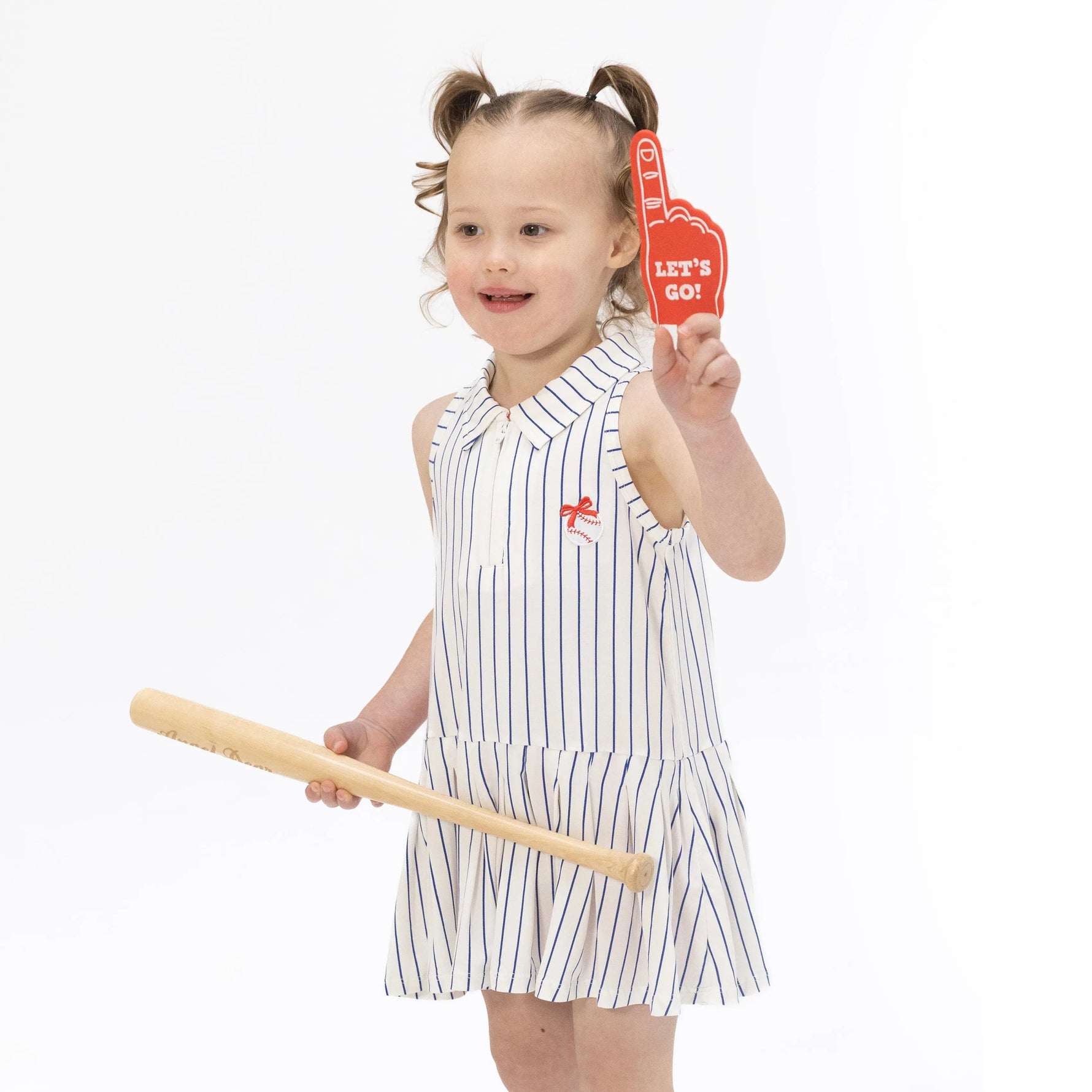 Angel Dear Baseball Stripe - Polo Dress with Cartwheel Short - 
