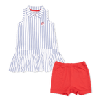 Angel Dear Baseball Stripe - Polo Dress with Cartwheel Short - 