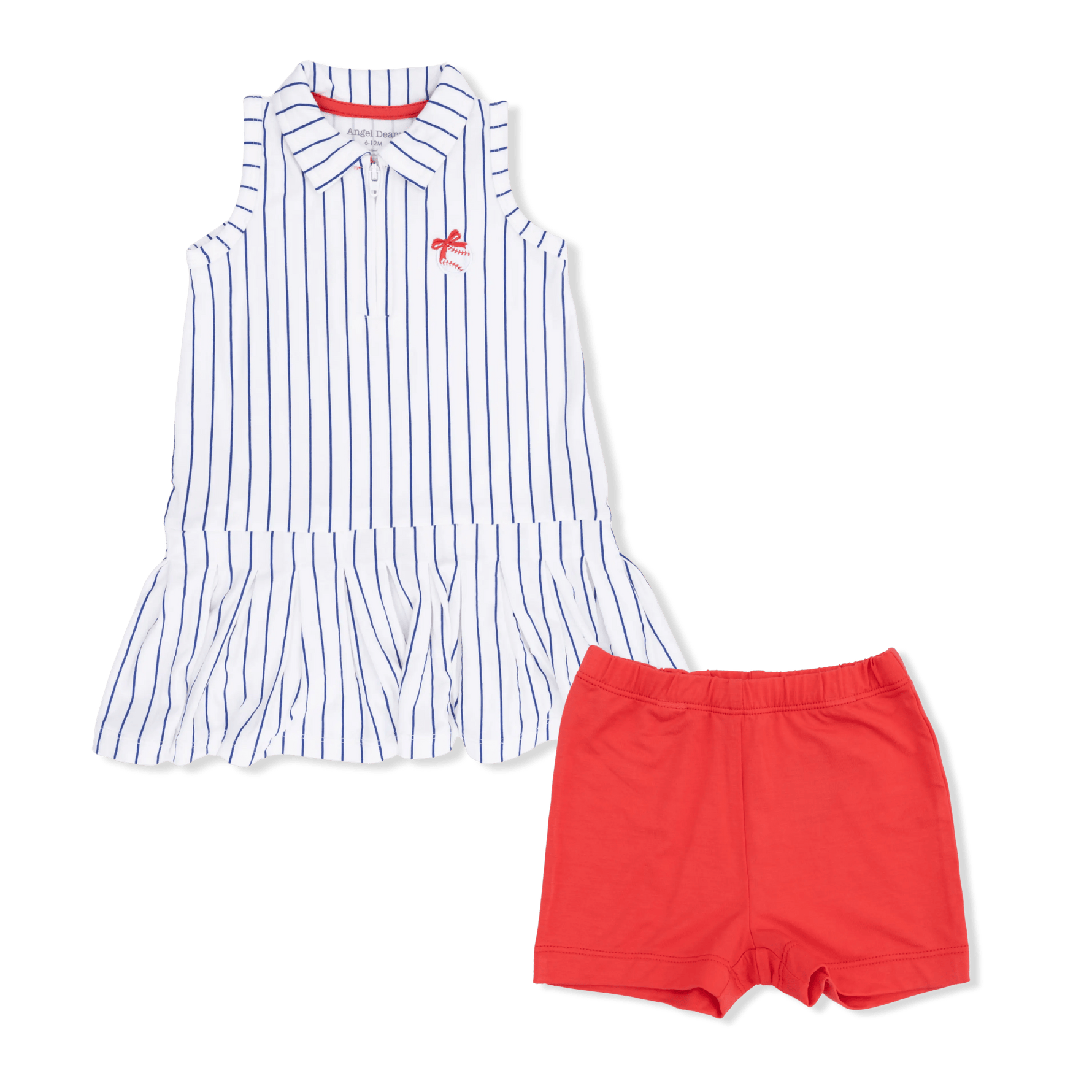 Angel Dear Baseball Stripe - Polo Dress with Cartwheel Short - 