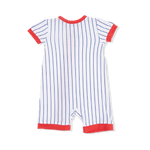Angel Dear Baseball Stripe - Shortie 2 Way Zipper Romper - 