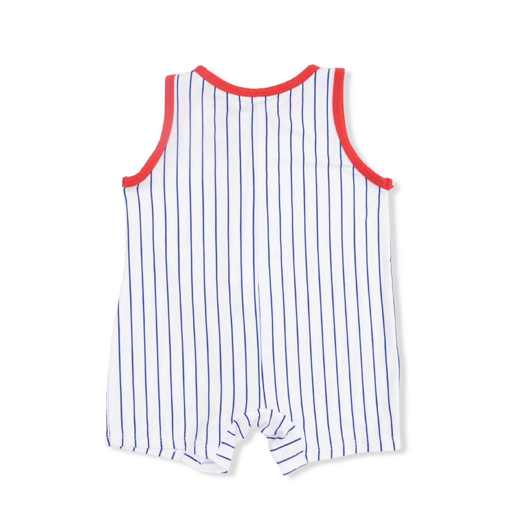 Angel Dear Baseball Stripe - Sleeveless Shortie Romper - 