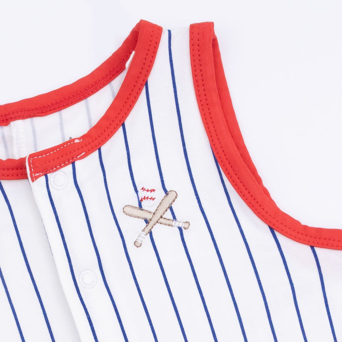 Angel Dear Baseball Stripe - Sleeveless Shortie Romper - 