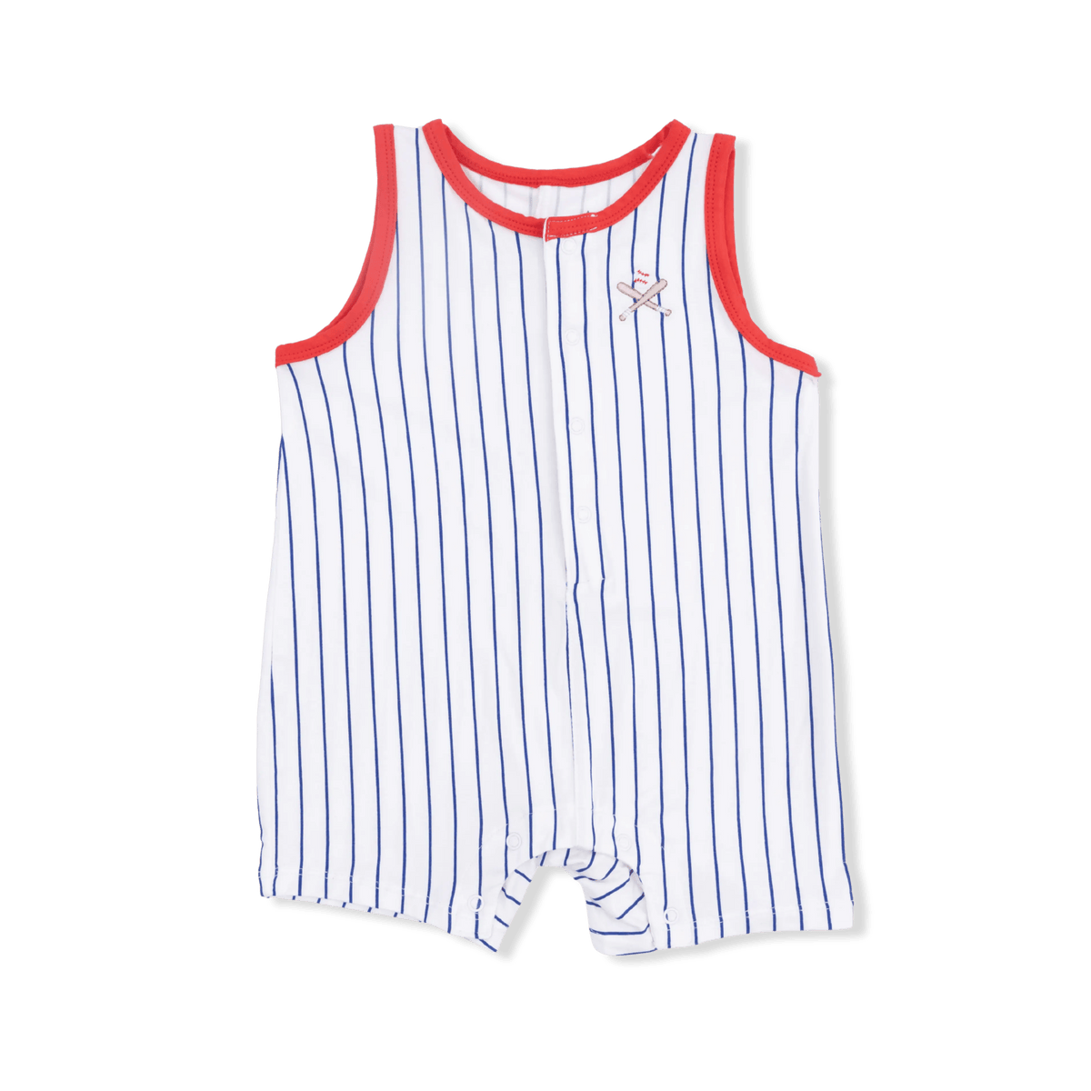 Angel Dear Baseball Stripe - Sleeveless Shortie Romper - 